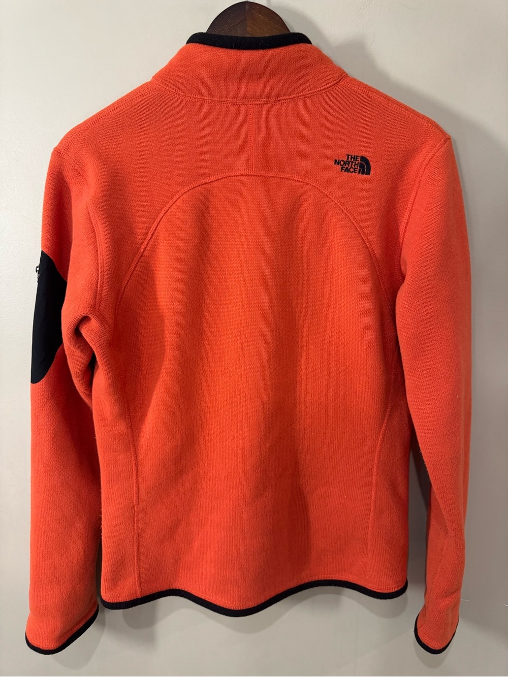 The North Face Women's Orange Fleece Utility Jacket with Black Trim - Picture 4 of 6